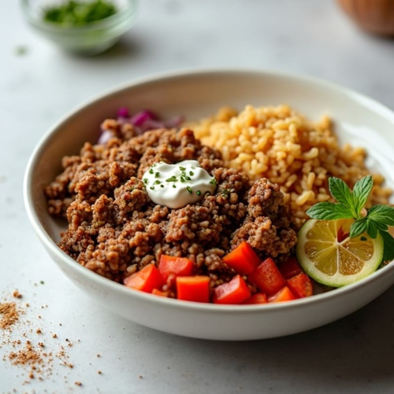 Seasoned Ground Beef Bowl with Special Sauce