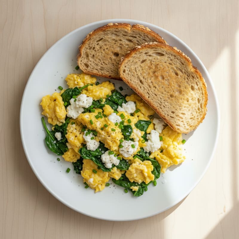 High Protein Cottage Cheese Scrambled Eggs