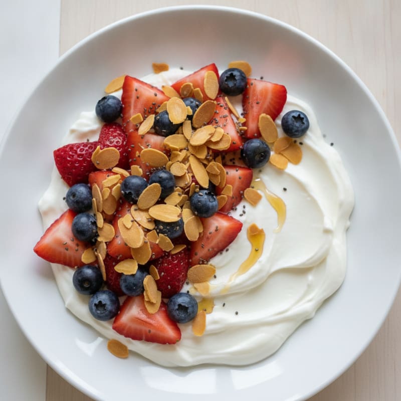 Silky Greek Yogurt Protein Pudding with Fresh Berries