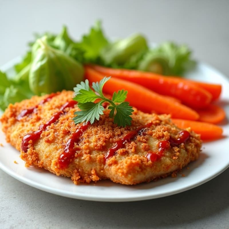 Crispy Baked Buffalo Chicken with Fresh Veggies
