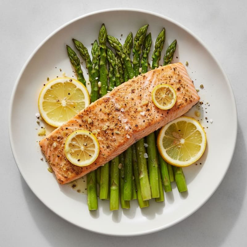 Baked Lemon Herb Salmon with Asparagus