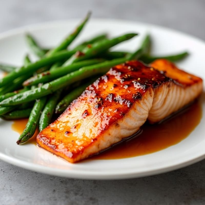 Teriyaki Glazed Salmon with Roasted Green Beans
