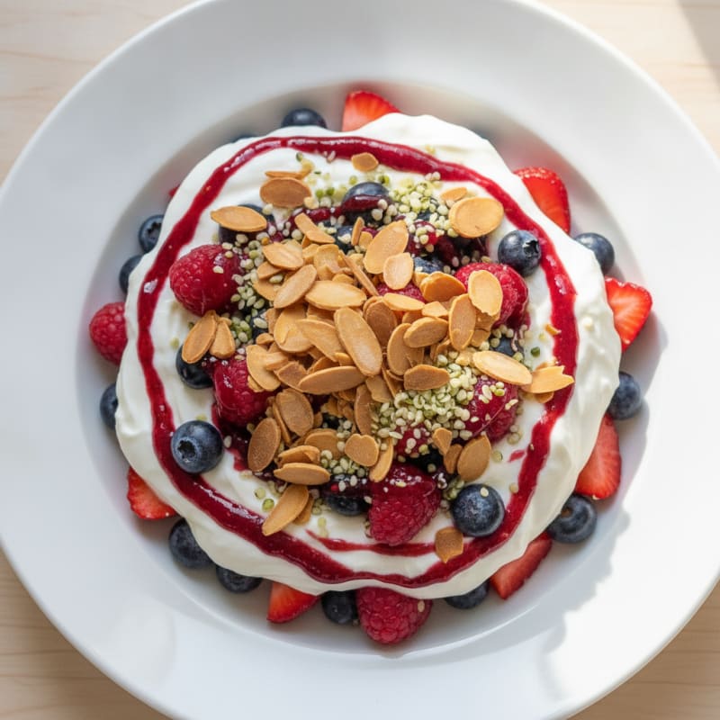Greek Yogurt Protein Parfait with Mixed Berries