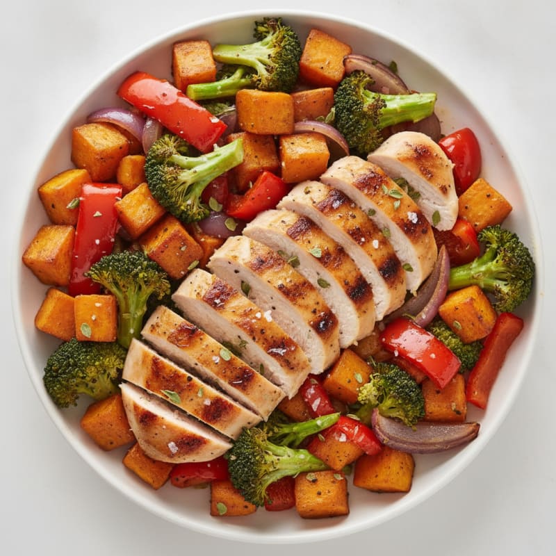 Chicken and Roasted Vegetable Meal Prep