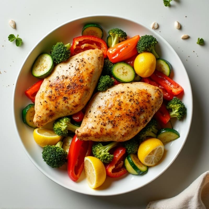 Lemon-Garlic Spiced Chicken with Crisp Veggies