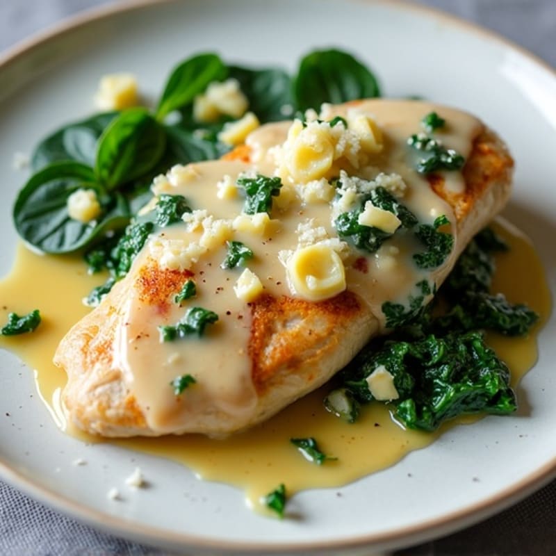 Creamy Baked Chicken with Spinach and Artichoke