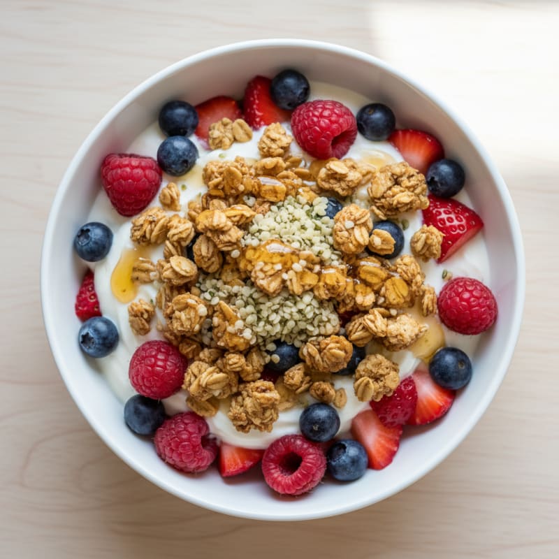 Greek Yogurt Berry Parfait with Protein Crunch