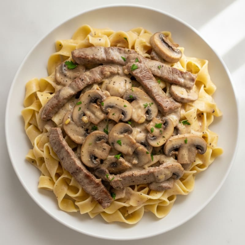Beef Stroganoff with Egg Noodles