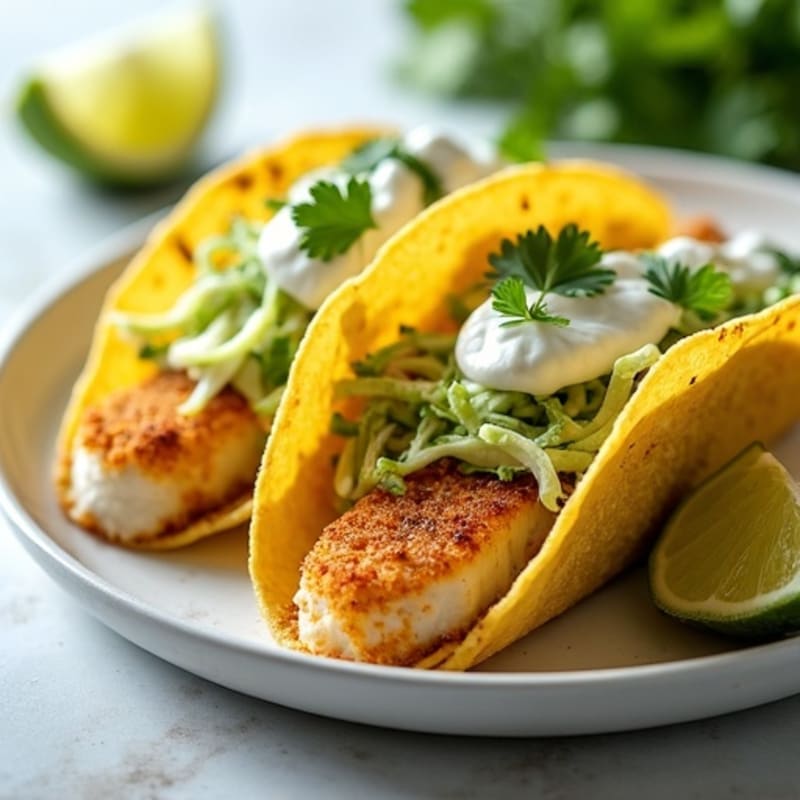 Crispy Baked Fish Tacos with Fresh Slaw