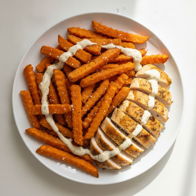 Baked Sweet Potato Fries with Garlic Aioli