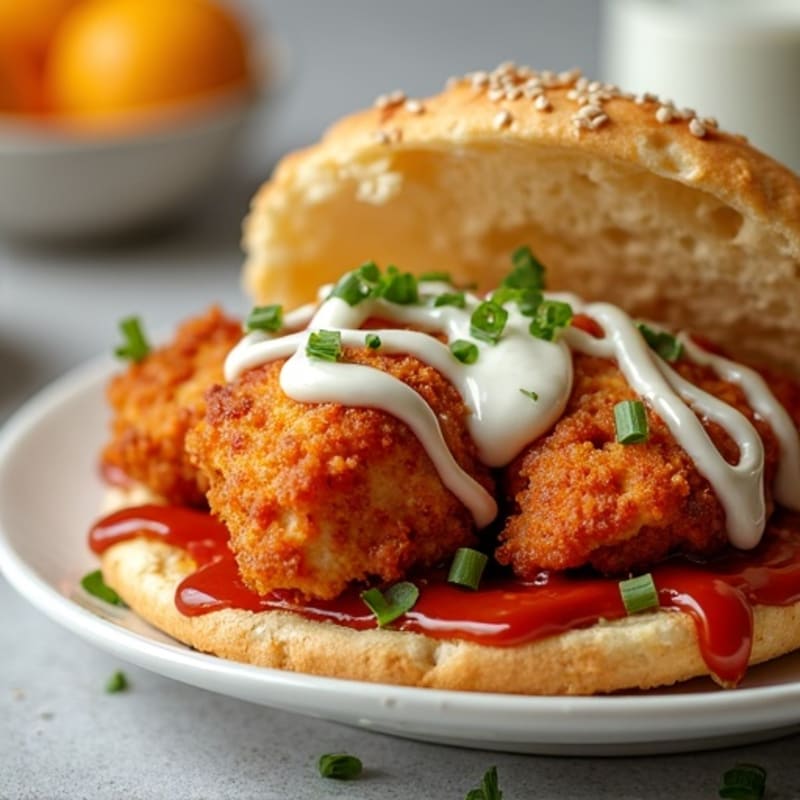 Crispy BBQ Ranch Chicken Flatbread