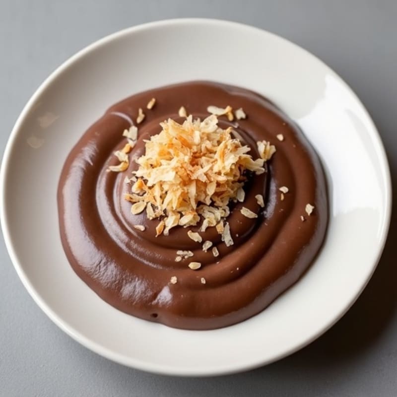 Silky Chocolate Protein Pudding with Toasted Coconut