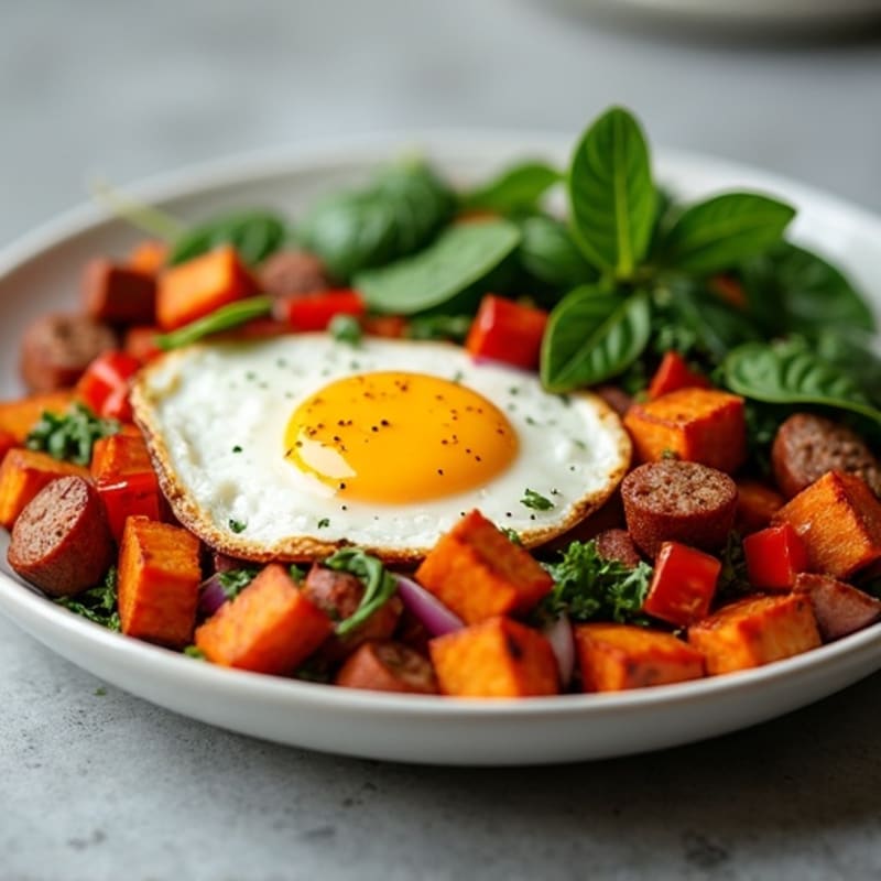 Protein-Packed Sweet Potato Hash with Eggs