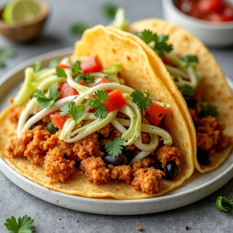 Crispy Jackfruit Tacos with Fresh Cabbage Slaw
