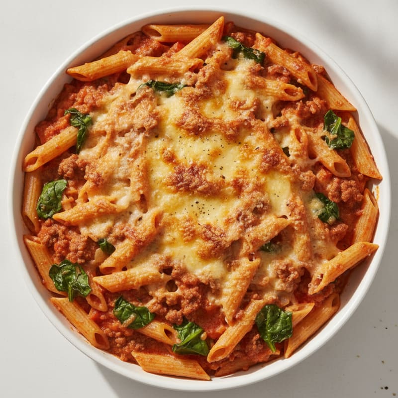 Baked Beef Penne with Rose Sauce