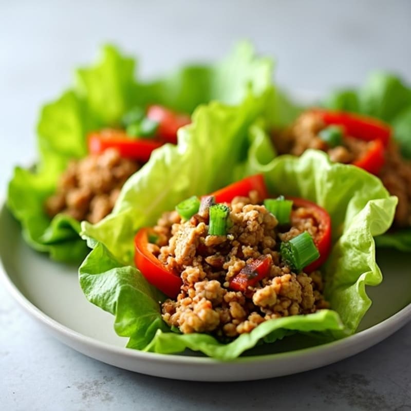 Savory Ground Chicken Lettuce Wraps