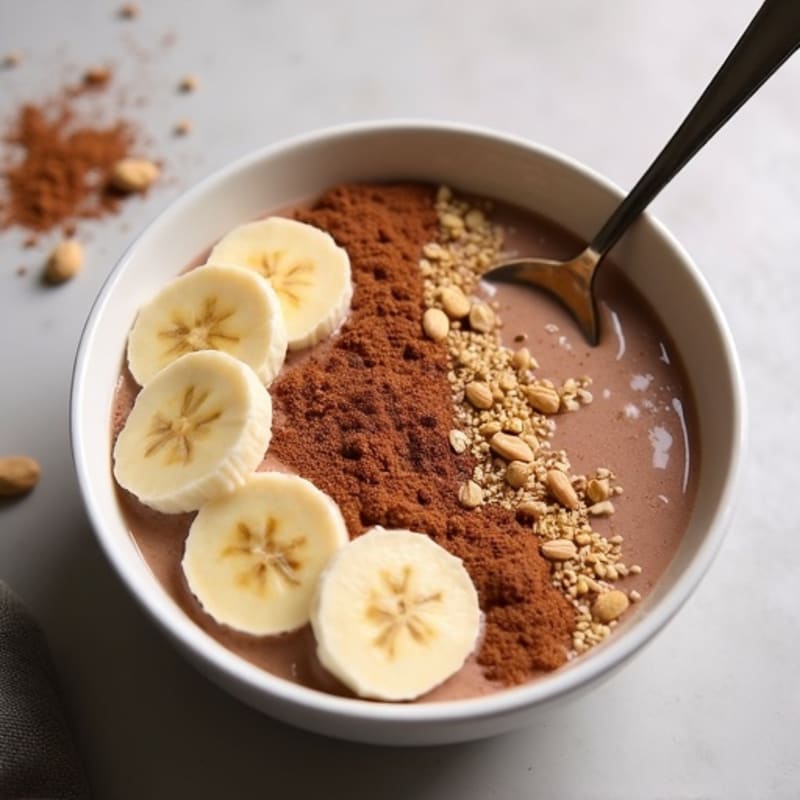 Creamy Chocolate Peanut Butter Protein Smoothie Bowl