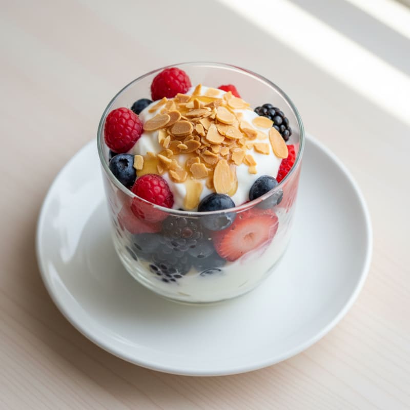 Greek Yogurt Berry Parfait with Toasted Almonds