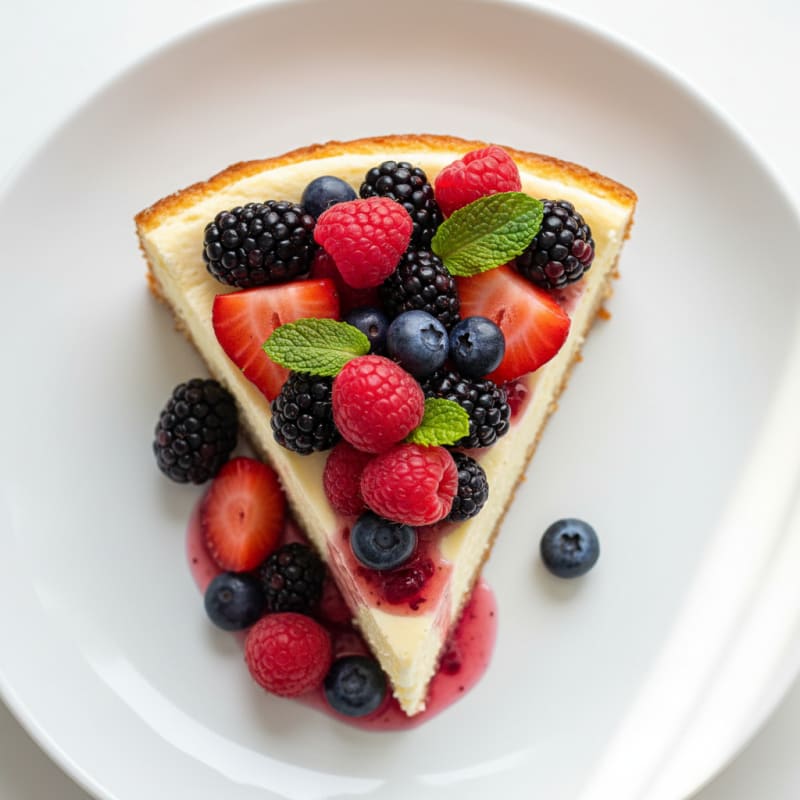 Greek Yogurt Protein Cheesecake with Berries