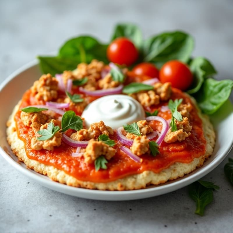 Healthy Buffalo Chicken Pizza with Fresh Veggies