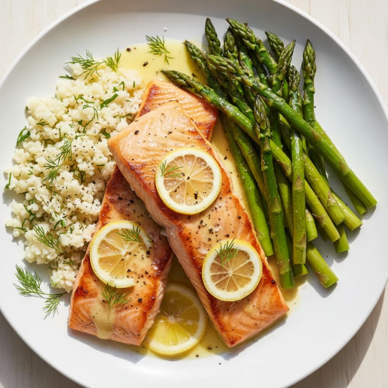 Pan-Seared Salmon with Lemon-Dill Sauce