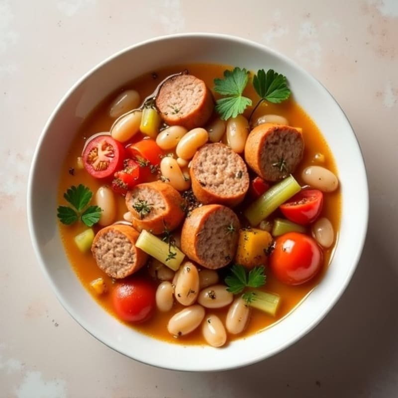 Hearty White Bean and Lean Sausage Stew