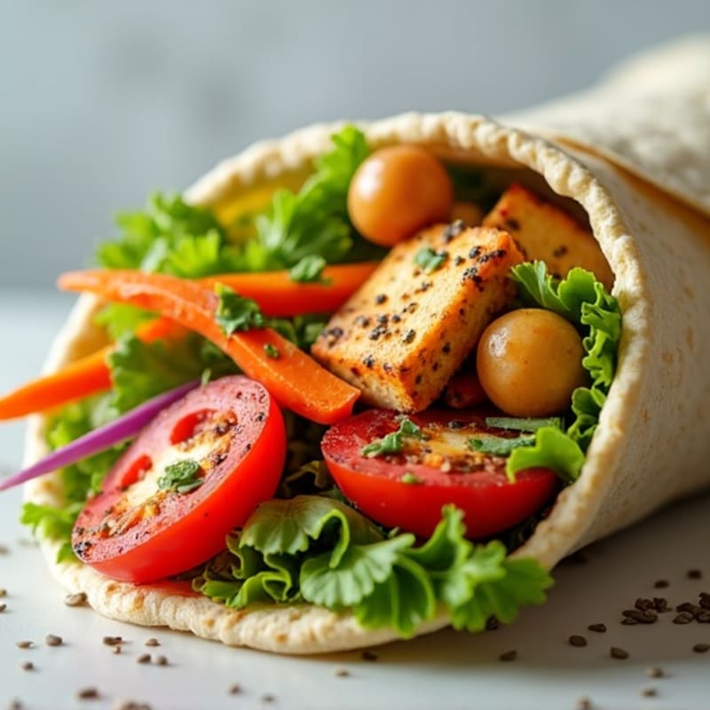 Fresh Crispy Veggie Hummus Wrap
