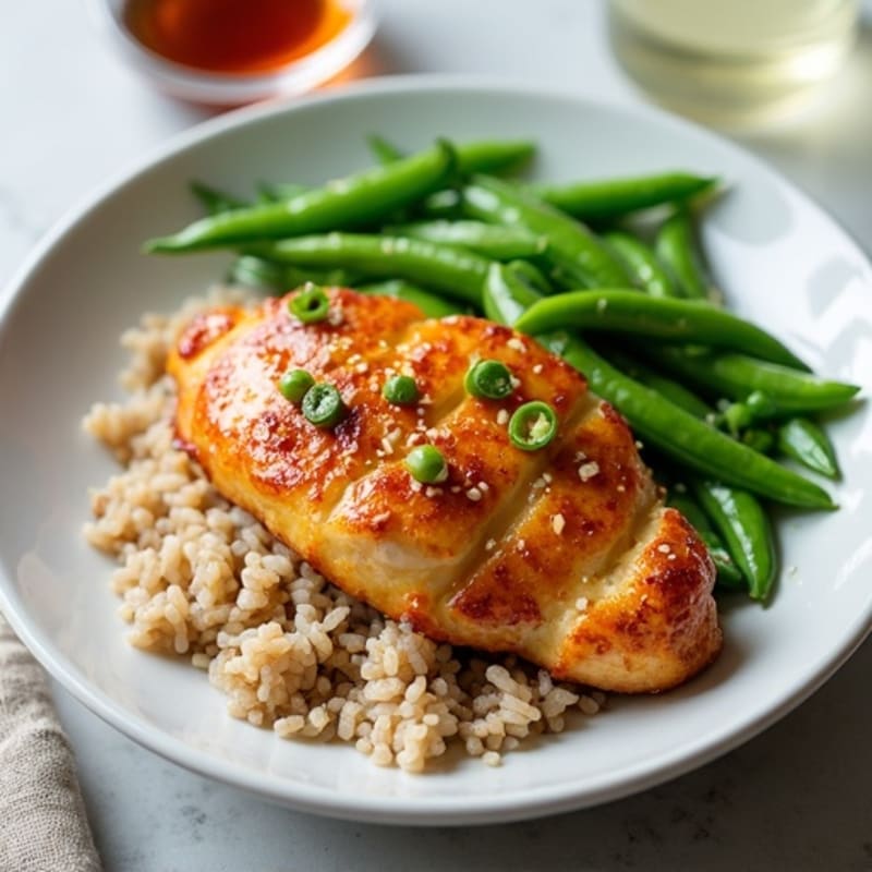 Crispy Garlic Ginger Chicken with Fresh Snap Peas