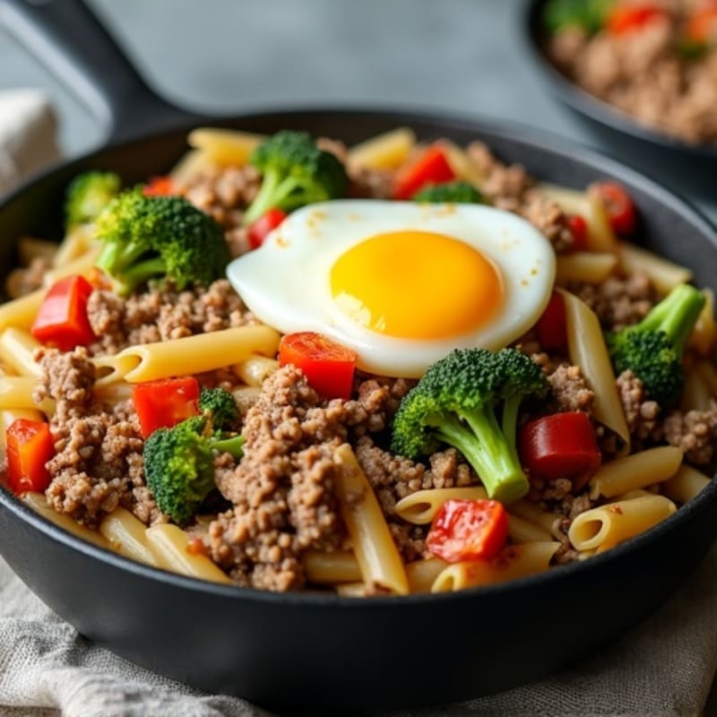 Ground Beef and Broccoli Pasta Skillet
