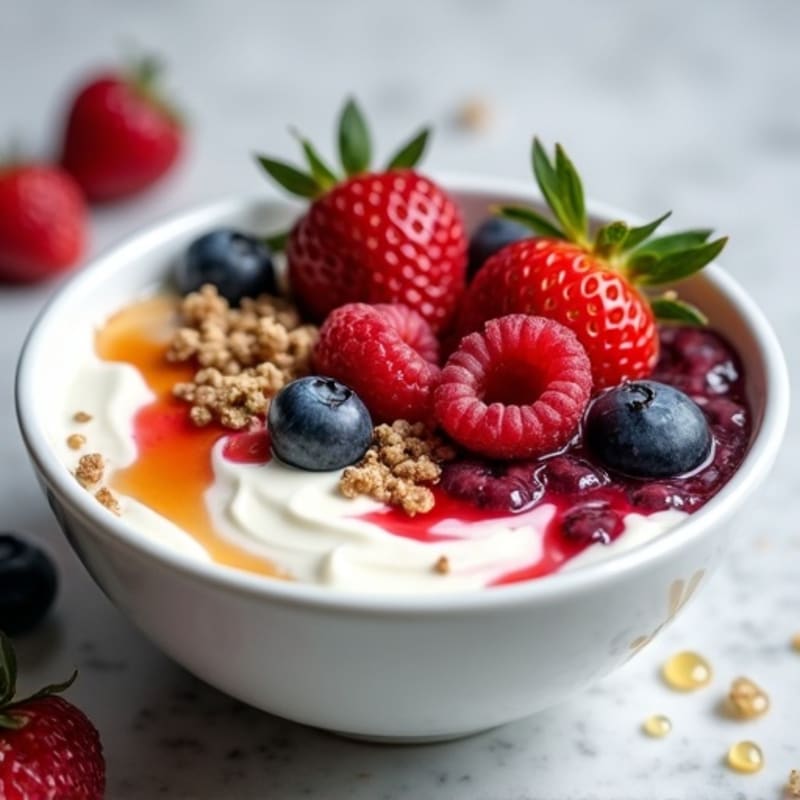 Silky Greek Yogurt Protein Bowl with Mixed Berries