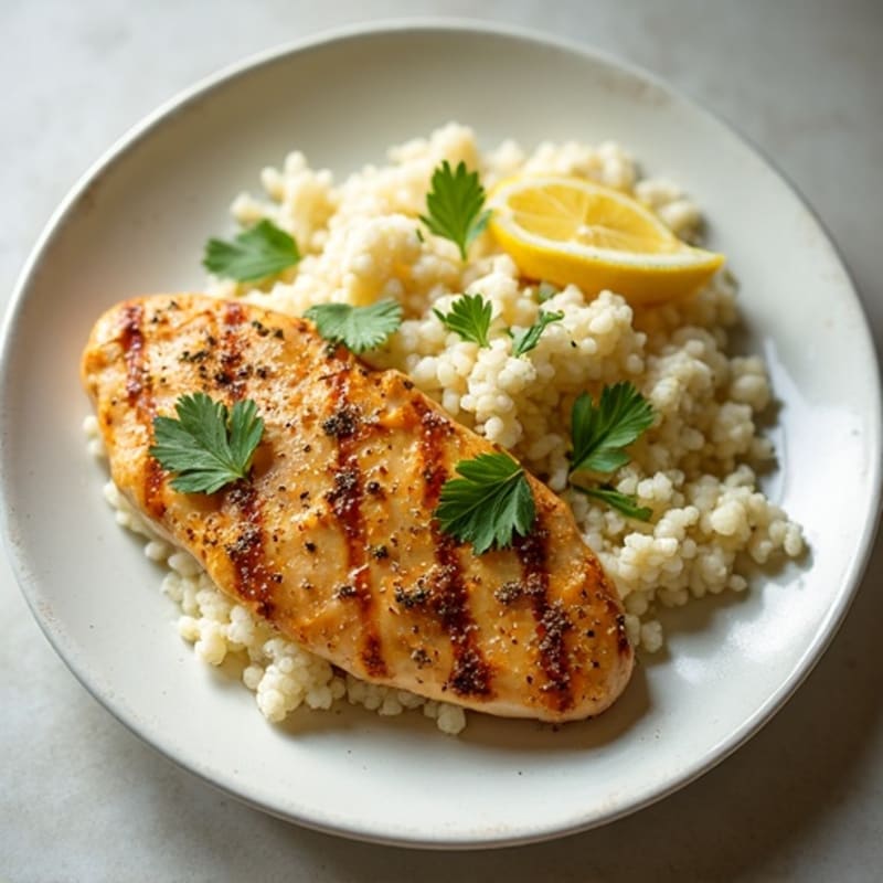 Creamy Yogurt-Spiced Chicken with Cauliflower Rice