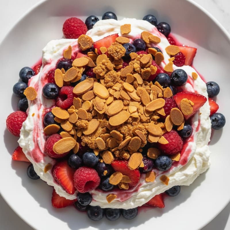 Silky Greek Yogurt Protein Parfait with Mixed Berries