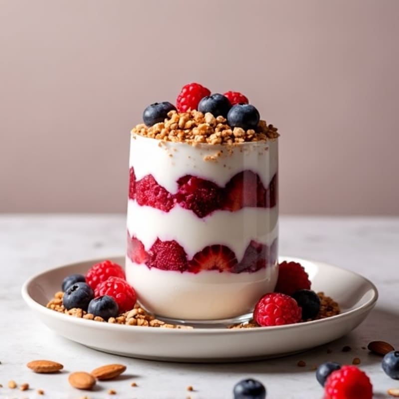 Greek Yogurt Protein Parfait with Mixed Berries