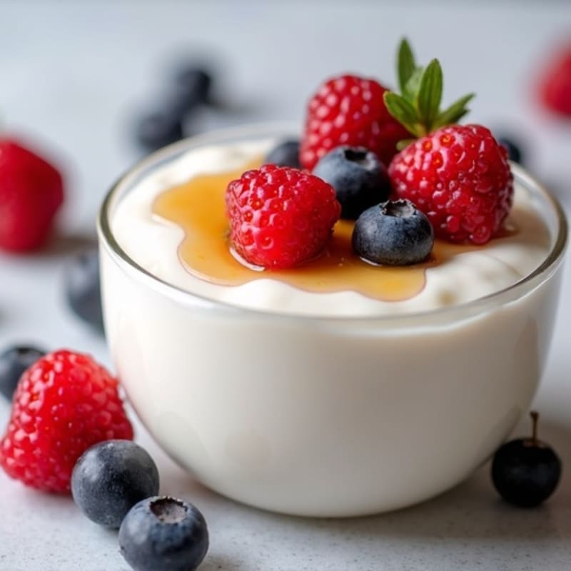 Silky Greek Yogurt Protein Mousse with Mixed Berries