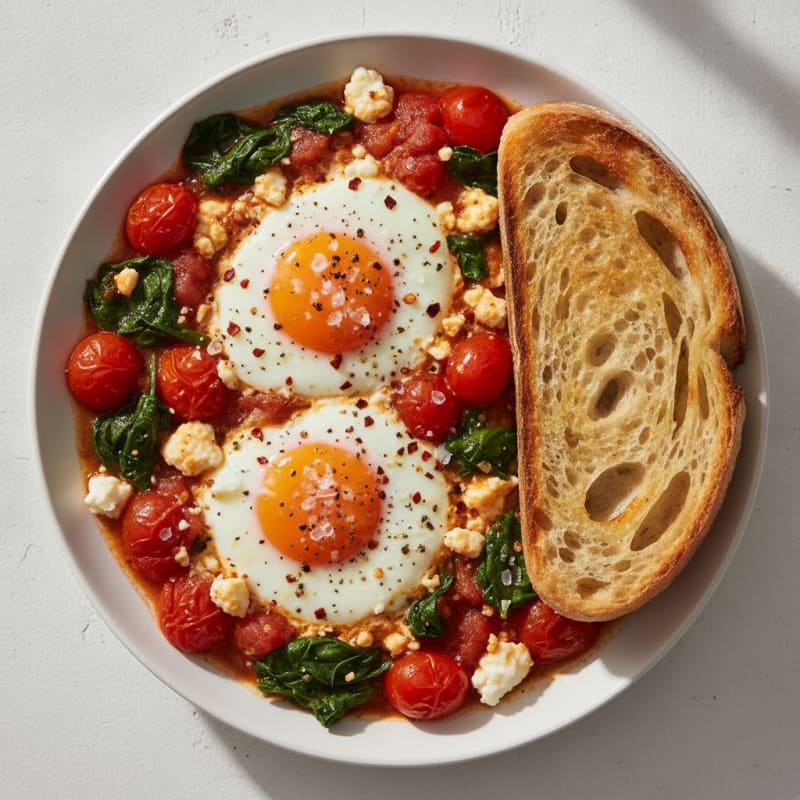 Baked Eggs with Sourdough Toast