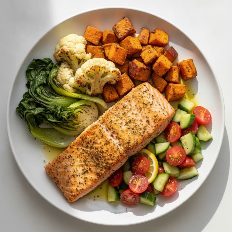 Herb-Roasted Salmon with Roasted Vegetables