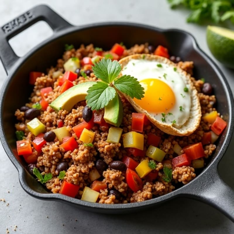 Crispy Ground Turkey Taco Skillet with Fresh Pico
