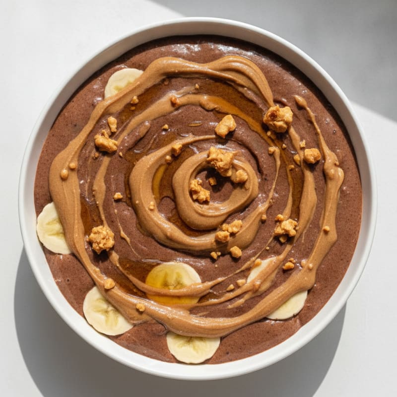 Silky Chocolate Protein Pudding with Peanut Butter Swirl