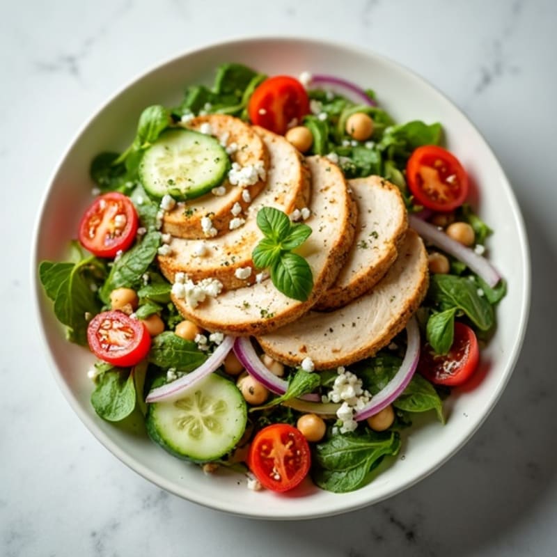 Crisp Vegetable and Feta Salad with Lemon-Herb Dressing