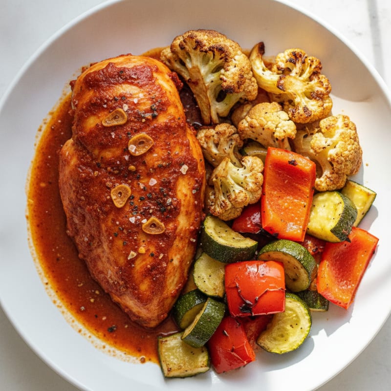 Spicy Harissa Chicken with Roasted Vegetables