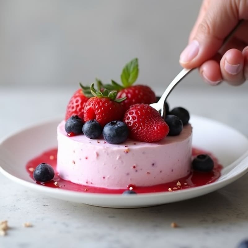 Silky Greek Yogurt Protein Mousse with Mixed Berries