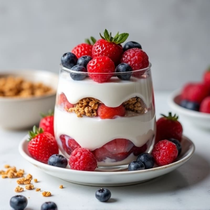 Greek Yogurt Protein Parfait with Mixed Berries