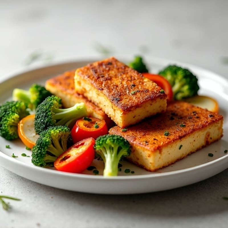 Crispy Baked Tofu with Roasted Vegetables