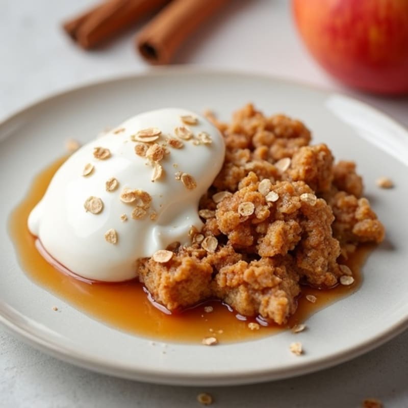 Baked Apple & Cinnamon Crumble with Protein Yogurt