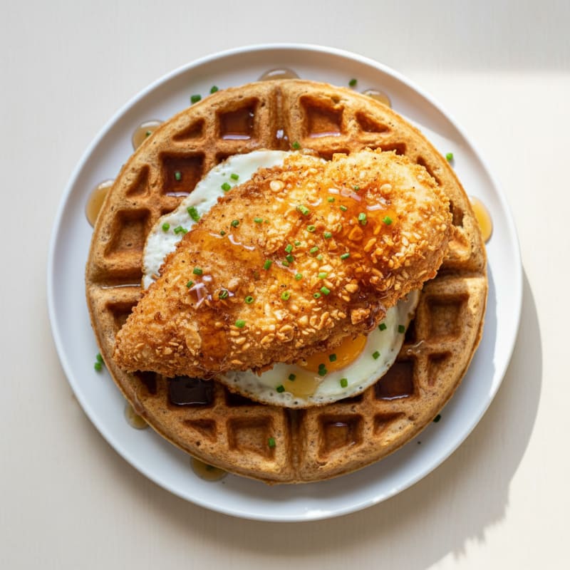 Golden Crispy Chicken and Waffles