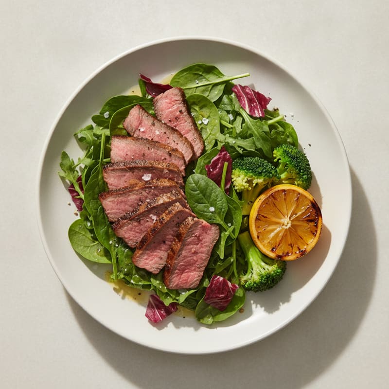 Grilled Beef Sirloin Salad with Mixed Greens