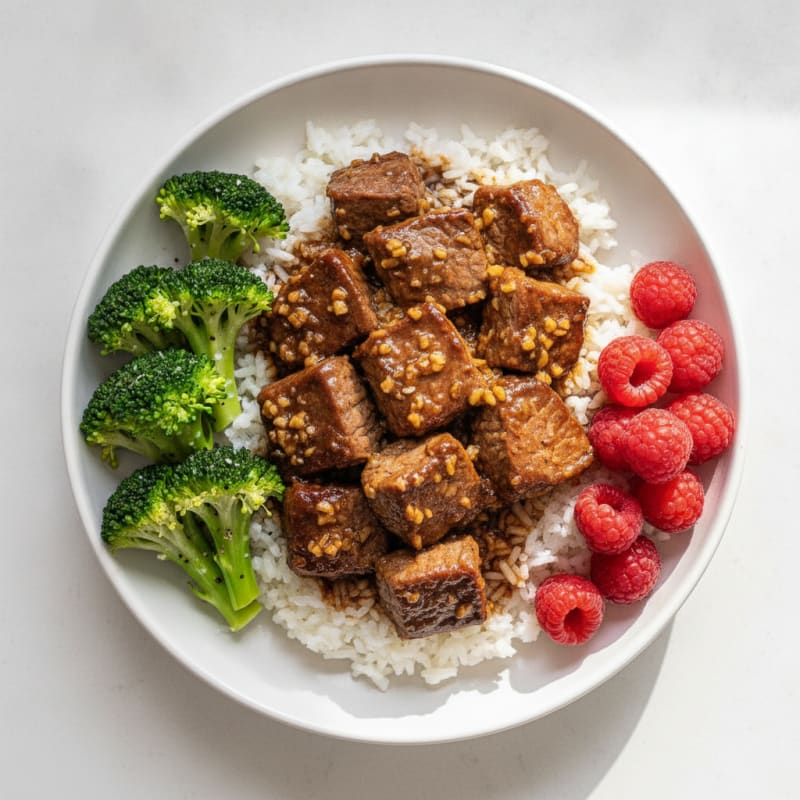 Instant Pot Teriyaki Beef Tips with Rice
