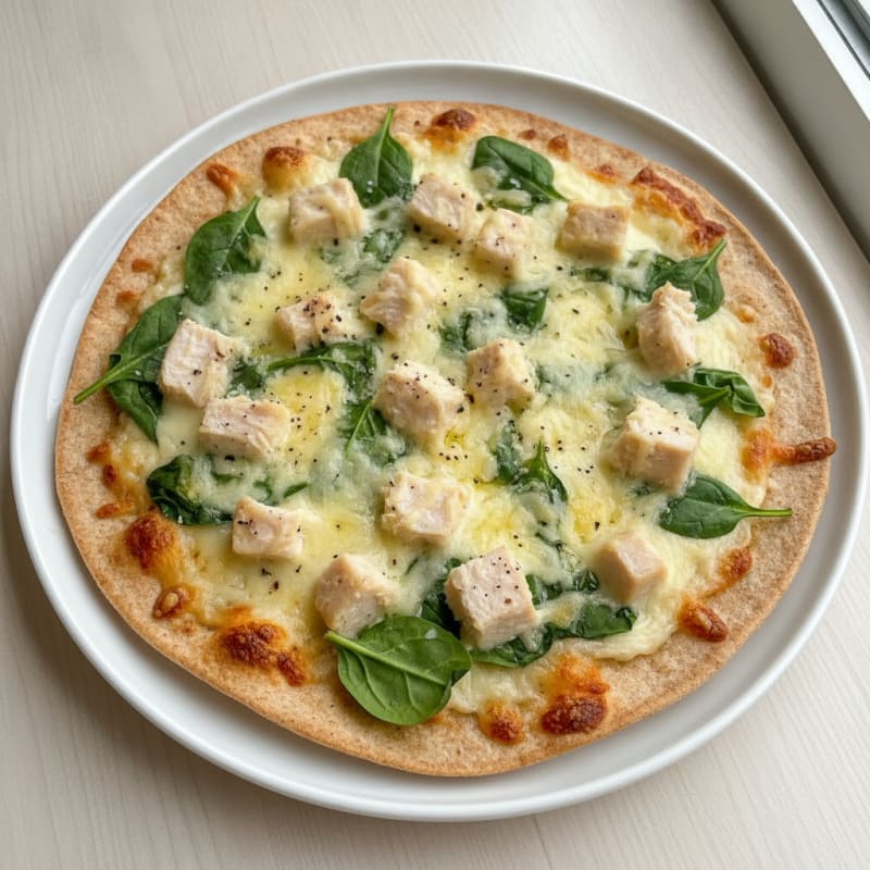 Chicken Alfredo Pizza with Spinach