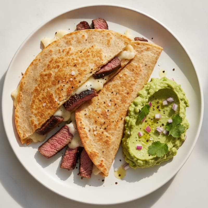 Carne Asada Quesadillas with Guacamole