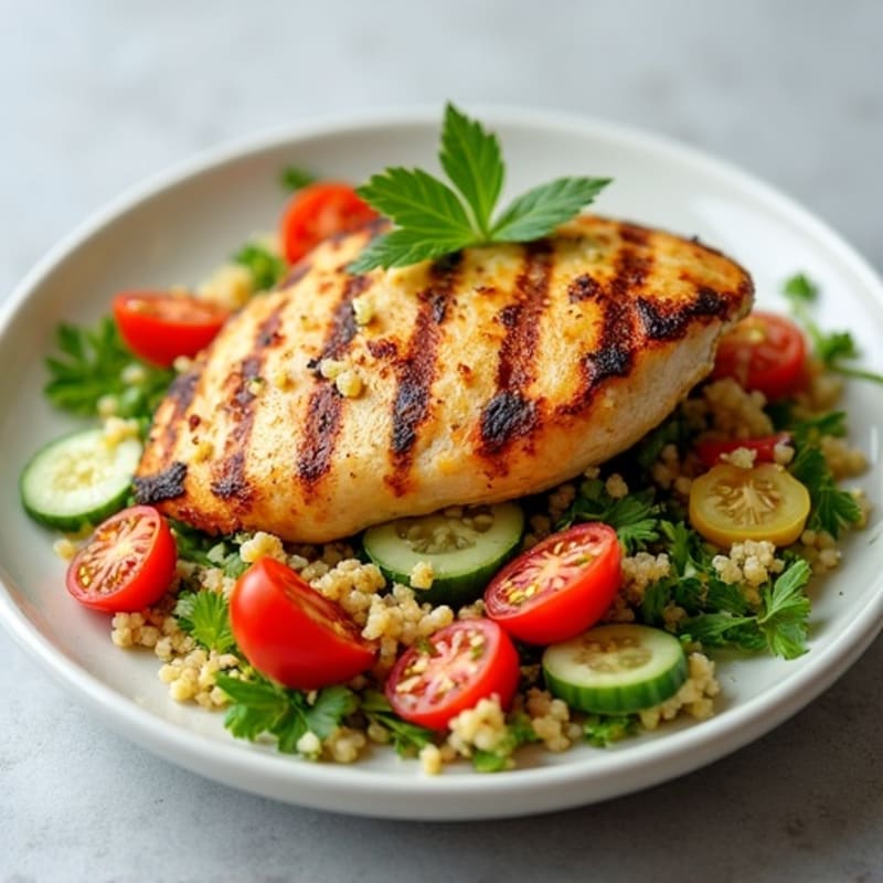 Grilled Chicken Breast with Crunchy Quinoa Salad